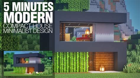 Minecraft Build Modern Compact House Minutes Modern House A