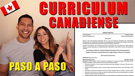 Curriculum Canadiense 🇨🇦 Clave Para Conseguir Trabajo En Canada Youtube