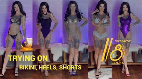 Trying On Bikini High Heels And Shorts Part Flame Jade Clips Sale