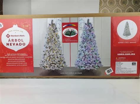 Arbol Navidad Artificial Nevado Con Luces Led Members Mark