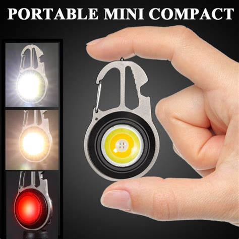 Mini Flashlight USB Rechargeable LED Light Keychain Light Six Modes COB