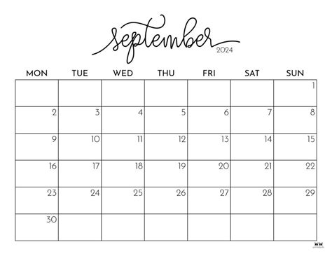 September 2024 Calendars 50 Free Printables Artofit