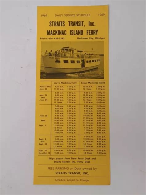 Vintage Straits Transit Mackinac Island Island Queen Ferry