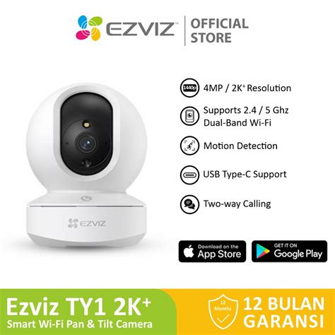 Jual Ezviz TY1 Pro 4MP 2K Smart Home Wifi Pan Tilt IP Camera CCTV