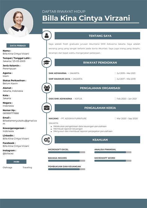 Contoh Cv Siswa Smk Yang Belum Punya Pengalaman Kerja Blog Bikincv