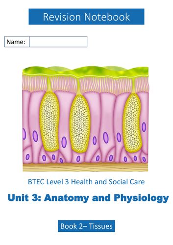 Btec Health And Social Care Unit 3 Tissues Illustrated Revision Notebook Teaching Resources