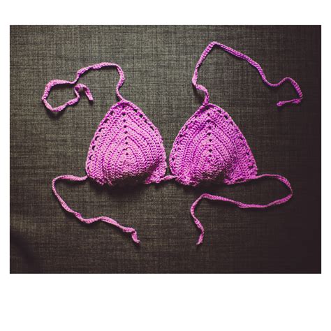 Bikini Top Swimwear Cotton Yarn Crochet Etsy