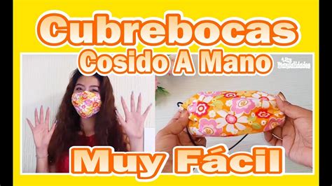 Cubrebocas De Tela F Cil Cosido A Mano Diy Manualidades