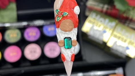 Beginner Nail Tech Tutorial Quick Simple Easy Gnomes Christmas Nail