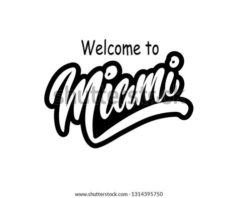 Hand Lettering Miami Logo Design Concept On White Background Premium