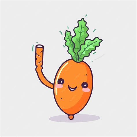 Premium Vector Cute Carrot Character With A Big Smile On His Face