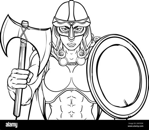 Viking Trojan Spartan Celtic Warrior Knight Woman Stock Vector Image And Art Alamy