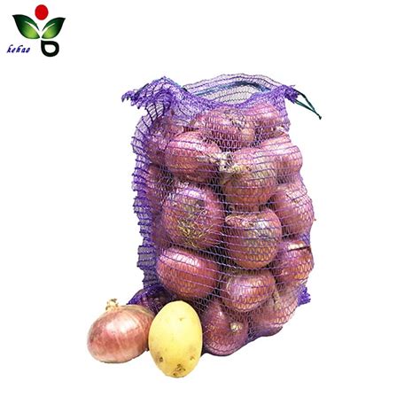 Custom Drawstring Mesh Bags For Potatoes Packing Breathable Bag For Vegetable Mesh And Fabric