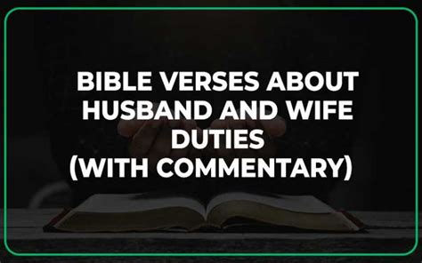 Bible Verses About Husband And Wife Duties With Commentary