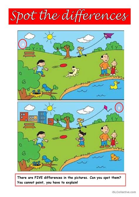 Spot The Differences English Esl Worksheets Spot The Differences The