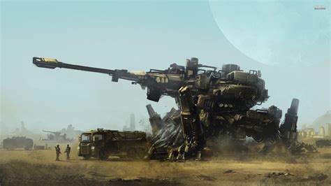 concept art, mech, weapon, digital art, soldier, army, artwork, war ...