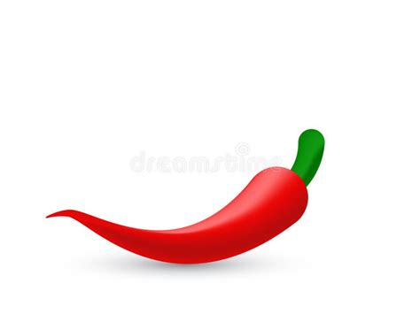 Illustration Realistic Red Hot Chili Pepper D Icon Creative Isolated On Background Stock Vector