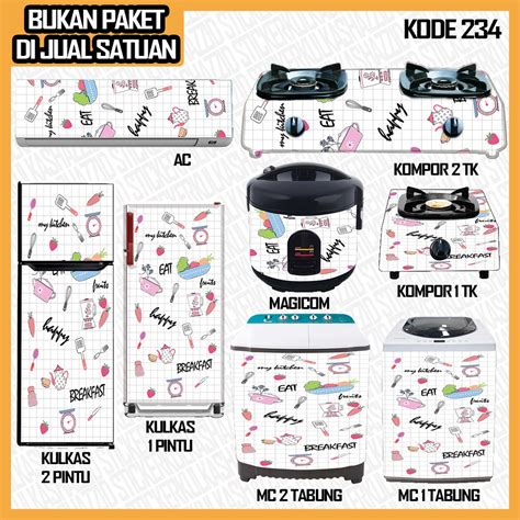 Jual Stiker Kulkas 1 Pintu Stiker Kulkas 2 Pintu Stiker Kompor 2