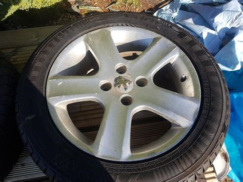 16 Peugeot Alloys In Need Of Refurb With Three Good 2055516 Tyres In Borrowstounness