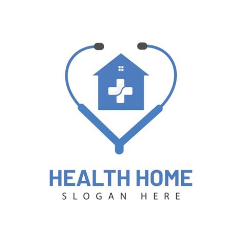 Home care logo design vector template on blue color. 22820830 Vector ...