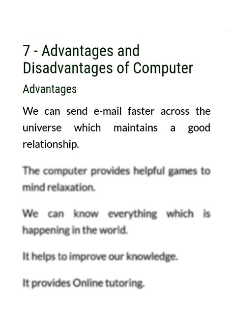 SOLUTION: Advantages And Disadvantage Of Computer Studypool, 40% OFF