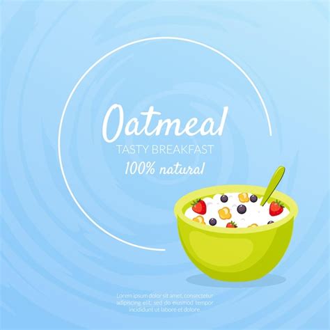 Premium Vector Oatmeal Tasty Breakfast Banner Template Morning Food