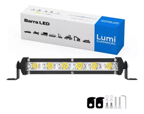 Kit 2 Refletor Holofote Luminaria Farol Slim 18w Barra Cor Da Carcaça