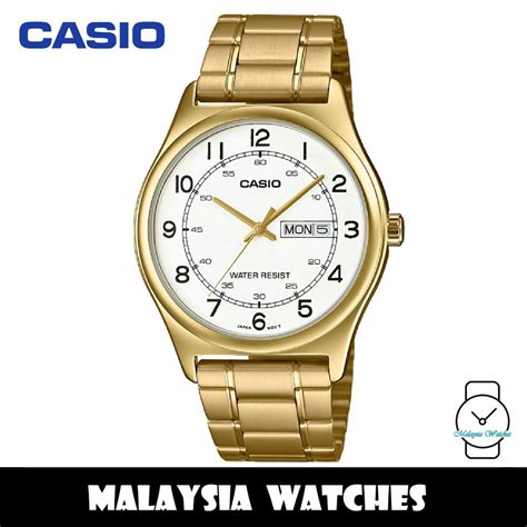 100 Original Casio MTP V006G 7B Quartz White Dial Gold Tone