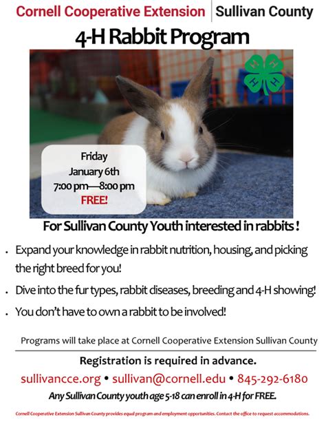 Cornell Cooperative Extension 4 H Rabbit Program