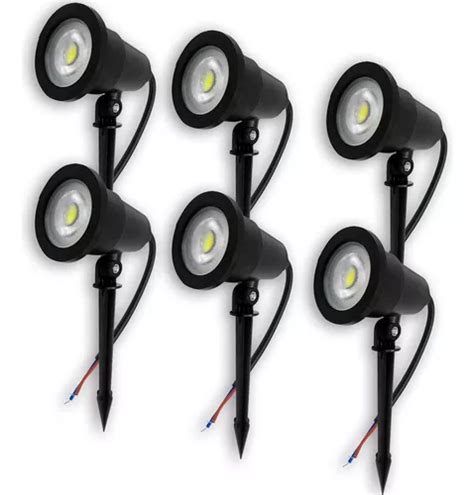 Kit 6 Luminária Espeto Jardim Lâmpada Cob Led 7w MercadoLivre