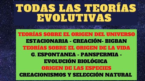 Teorias Sobre El Origen De La Vida Y De Las Especies Evolucion Y La