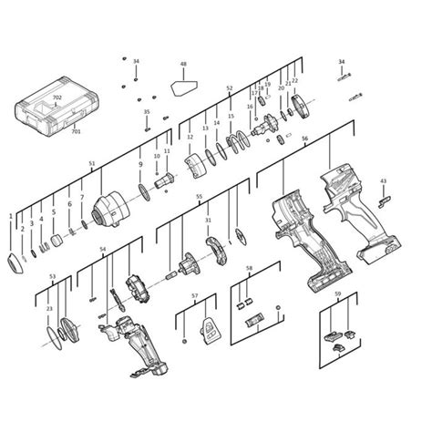 Complete Assembly For Milwaukee M18fid2 Cordless Impact Driver Lands