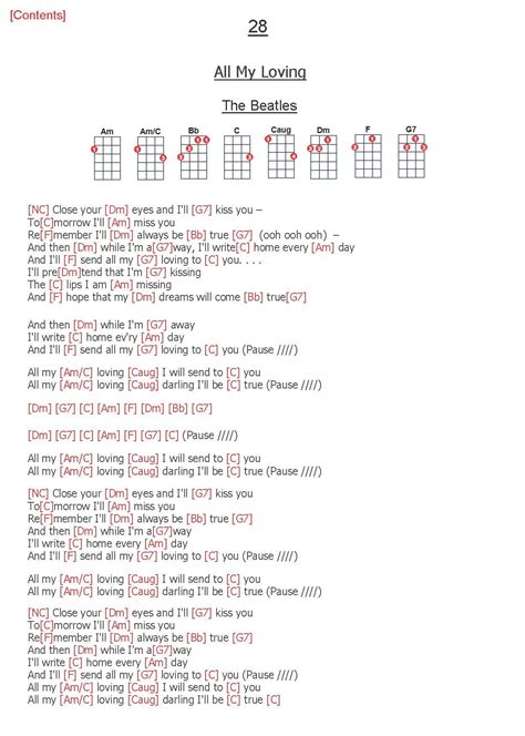 All My Loving The Beatles Lyrics And Chords Guitar Songs For