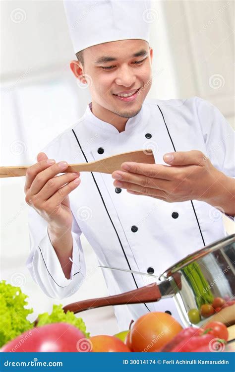 Professional Male Chef Cooking Stock Photo Image Of Chef Prepare