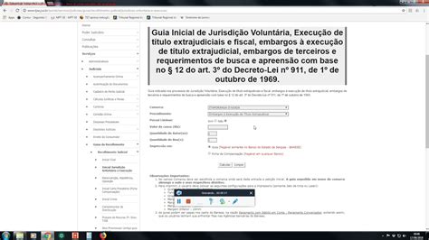 Emissão de Guia das Custas Judiciais para Embargos a Execução YouTube