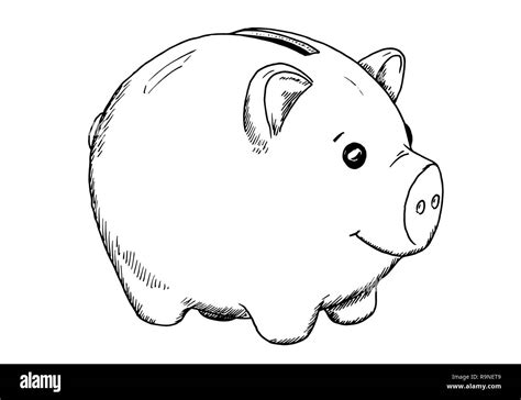 Piggy Bank Drawing - Download this free vector about piggy bank hand ...