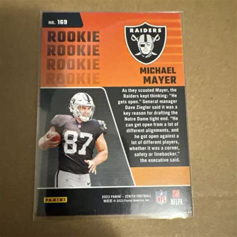 MICHAEL MAYER 2023 Panini ZENITH Football RC Recrue 169 Las Vegas