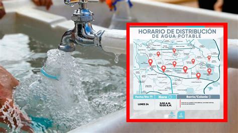 Horario de distribución de agua potable en Tegucigalpa desde el 24