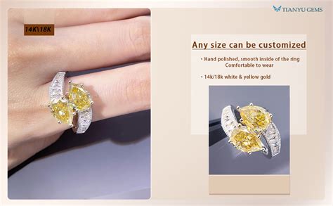 Tianyu Gems Gold Jewelry Wholesale Vendors K K Pear Cut Yellow