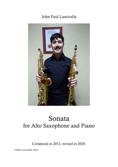 Sonata For Alto Saxophone And Piano Sheet Music John Lauricella