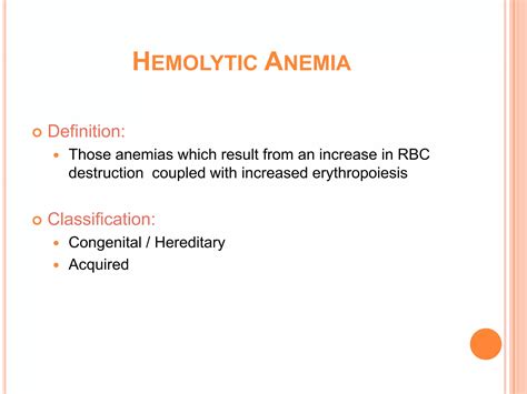 Approach To Hemolytic Anemia Ppt