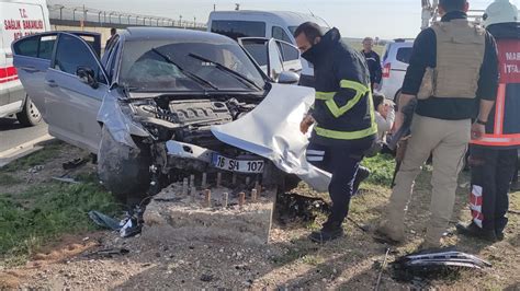 Mardin de otomobil ile hafif ticari araç çarpıştı 6 kişi yaralandı