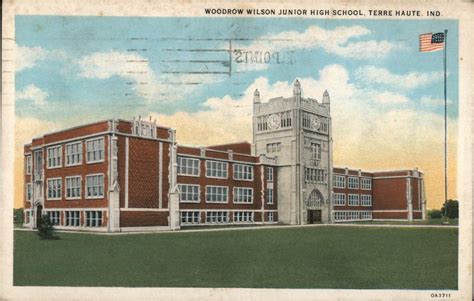 Woodrow Wilson Junior High School Terre Haute In Postcard