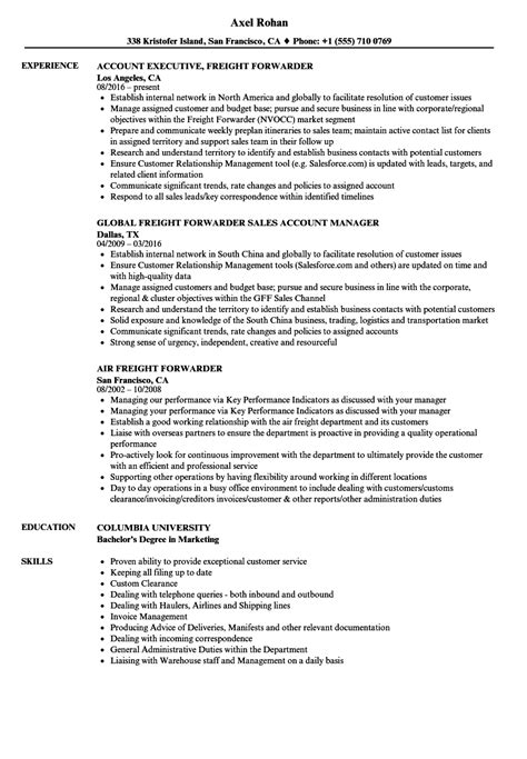 Freight Forwarder Resume Samples Velvet Jobs