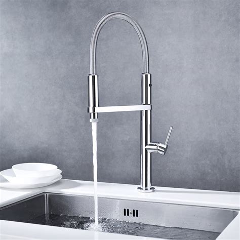 Single Hole High Arc Kitchen Faucet in Chrome | Homary