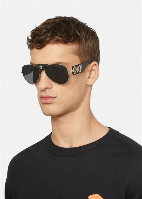 Men VERSACE Sunglasses | Baroque Sunglasses Black · Hector-us