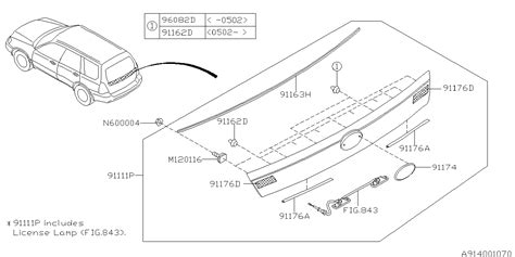 Subaru Forester Liftgate Finish Panel Garnish Tailgate Rear Gate B