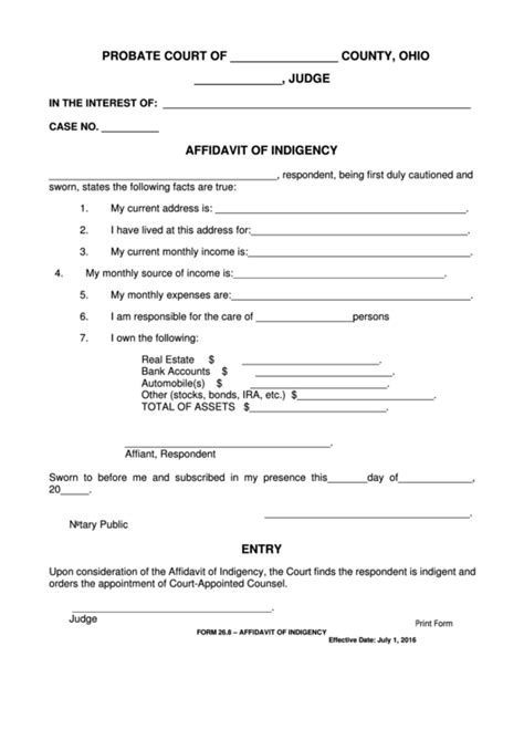 Affidavit Of Survivorship Form Ohio AffidavitForm Net