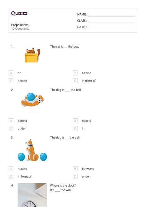 50 Prepositions Worksheets For 2nd Grade On Quizizz Free And Printable