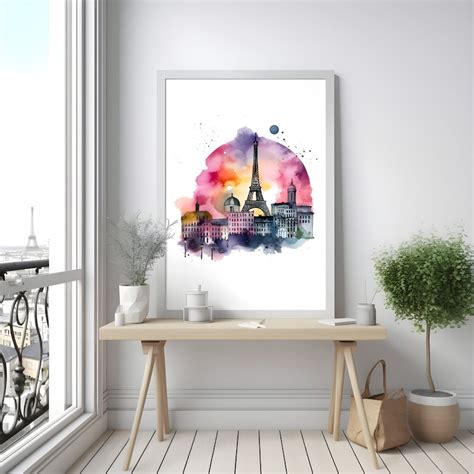 Paris Skyline Watercolor Clipart Set Hand-painted Cityscapes, Digital ...